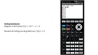 Helling berekenen met de optie dydx TI84 Plus CET [upl. by Eanej251]