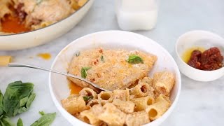 Recipe Creamy SunDried Tomato Chicken Skillet with Rigatoni [upl. by Aniahs]