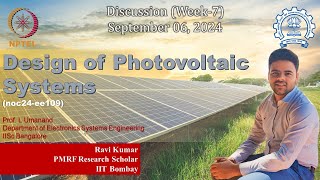 Design of Photovoltaic Systems  NPTEL  noc24ee109  Week7 [upl. by Ydnic]