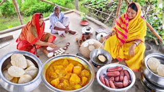 পুজো স্পেশাল সম্পূর্ণ নিরামিষ পনিরের লুচিআলুরদম আর মিষ্টি রেসিপি ।। luchi aloor dum recipe [upl. by Goda]