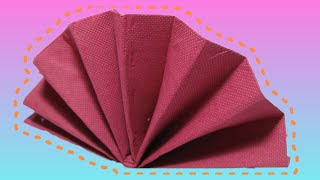 Table Decoration Standing Fan Napkin Fold Tutorial [upl. by Arihaj]