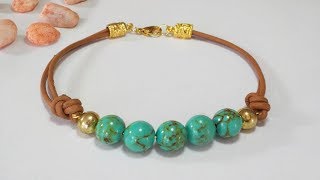 COMO HACER ESTA PULSERA EN HILO DE CUERO [upl. by Zehc]