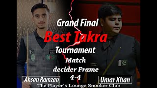 Ahsan Ramzan vs Umar Khan decider Frame 44 The Players Lounge Snooker Club [upl. by Lonee540]