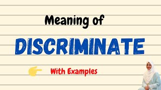 Daily vocabulary  Discriminate Meaning  Vocabgram [upl. by Karrah913]