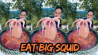 Eat big squid hotpot Oh my god it smells so good [upl. by Aryahay]