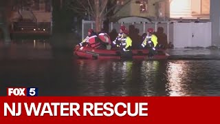 Passaic River flooding forces water rescues in NJ [upl. by Ennaej491]