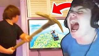 Reacting to ULTIMATE Fortnite RAGES [upl. by Etteniuqna]