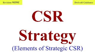 CSR Strategy Elements of CSR Strategy CSR and Strategy business ethics bba business ethics bcom [upl. by Rolanda]