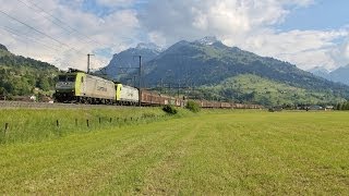 Lötschberg am Limit  Umleiterverkehr Captrain BR 185 [upl. by Retsof]