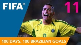 100 Great Brazilian Goals 11 Ronaldo KoreaJapan 2002 [upl. by Kciredor167]