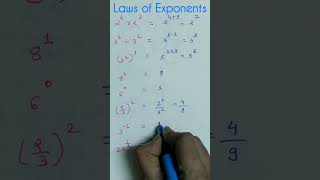 Laws of Exponents shorts youtubeshorts ytshorts [upl. by Mixie881]