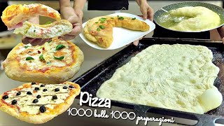 PIZZA 1000 BOLLE unico impasto 1000 preparazioni 🍕 SENZA IMPASTARE 🍕 [upl. by Simsar995]