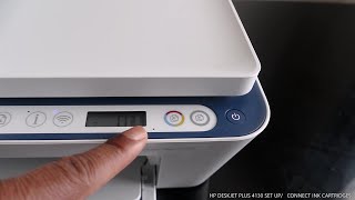 HP DESKJET PLUS 4130 SET UP  CONNECT INK CARTRIDGES [upl. by Lynad799]