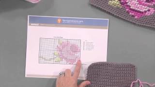 Cross Stitch a Rose on a Crocheted Hat from Knitting Daily TV episode 1405 with Vickie Howell [upl. by Renard]