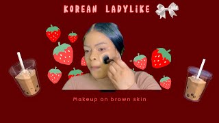 Korean Ladylike Makeup on brown skin [upl. by Attenej]