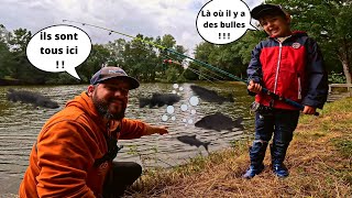 comment pêcher au BOUCHON facilement on pêche ces GROS POISSONS qui font DES BULLES   en étang [upl. by Rekyr355]