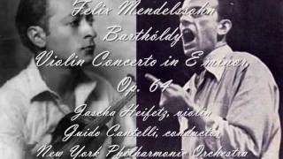 Mendelssohn Violin Concerto Heifetz  Cantelli [upl. by Aisatnaf]