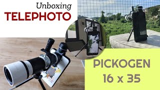 Unboxing Telephoto PICKOGEN 16 x 35  Bisa Ambil Gambar Detail dalam Jarak Jauh pakai HP [upl. by Sokcin]