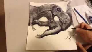 Trex vs Spinosaurus  Drawing timelapse  1 [upl. by Welcome]