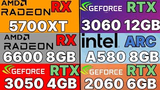 Intel arc a580 VS RX 6600 VS RX 5700 XT VS RTX 3060 VS RTX 2060 VS RTX 3050 INTEL a580 gaming test [upl. by Sidonia]