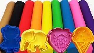 Learn Colors with Play Doh Modelling Clay and Cookie Molds and Surprise [upl. by Ahsinan]