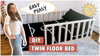 Twin Floor Bed With Rails  How To Build A House Bed For A Toddler  How To Build A HouseBed Frame [upl. by Con]