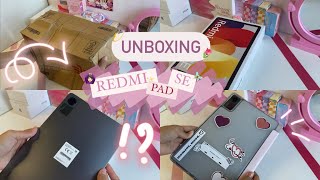 UNBOXING REDMI PAD SE 🖇️✩case  temperred glass  🎧⊹♡ [upl. by Par]