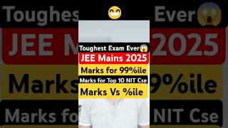 Marks vs Percentile in JEE Mains 2025 🚨 Marks Required for 99 Percentile in JEE Mains 2025 jee2025 [upl. by Nevear168]