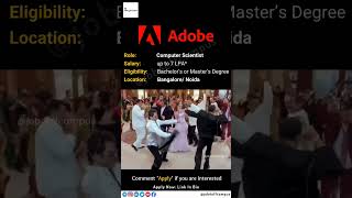 Adobe Off Campus Hiring  Apply Now job4offcampus job adobe scientist offcampusdrive [upl. by Ashman]