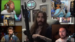 Streamers React To Moistcr1tikal Pulling Out Guns [upl. by Laemaj]