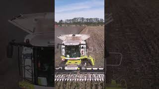 Claas Lexion 760 TT with Geringhoff sunflower header farming tractorvideo claas [upl. by Chavez468]