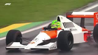 Lewis Hamilton Drives Senna Car  2024 F1 GP [upl. by Ahders]