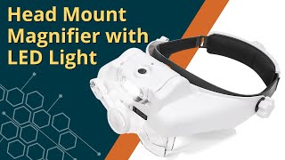 Head Mount Magnifier with LED Light [upl. by Atte805]