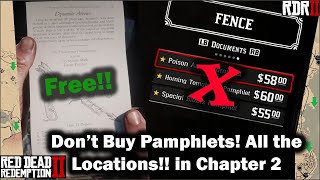 All the FREE PAMPHLETS available in chapter 2 locations and Save 950  Red Dead Redemption 2 RDR2 [upl. by Yelyk650]