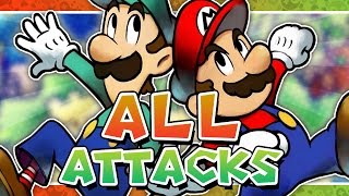 Mario amp Luigi Superstar Saga  All Mario Luigi Bros Attacks amp Advance Attacks [upl. by Kelwin]