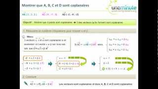 Maths Terminale S  Géométrie amp vecteurs  montrer que 3 vecteurs sont coplanaires 1 [upl. by Hsakiv]