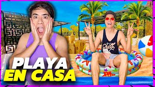 ¿CÓMO CONSTRUIR UNA PLAYA EN TU CASA ☀️🏝️  Serch y Uriel [upl. by Allayne]