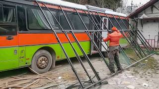 Man Turns BUS into Amazing MOBILE HOME with Rooftop Terrace  Start to Finish by guvencsyn [upl. by Palm]