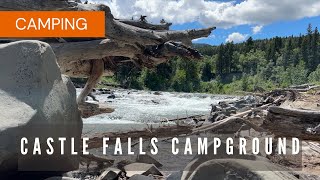 Camping at CASTLE FALLS Campground  Castle Provincial Park  Alberta Canada [upl. by Esilahs172]