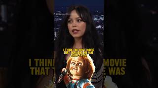 Jenna Ortega Reveals the First Movie That Terrified Her 😅 JennaOrtega shorts [upl. by Esnohpla]