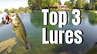 DONT GO Pond Bass Fishing WITHOUT These 3 LURES Top 3 Pond Baits [upl. by Nylidam]