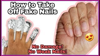 DIY How To Remove Acrylic Nails WOut DAMAGE 2 METHODS [upl. by Storz]