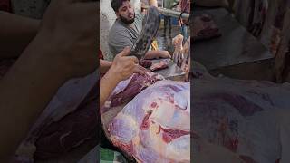 Deshi ox meat process  Nice beef cutting skill [upl. by Kcirdez]