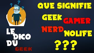 QUE SIGNIFIENT GEEK GAMER NOLIFE ET NERD  Le Dico du Geek1 [upl. by Saffian]