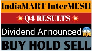 IndiaMART InterMESH ltd Share Latest news💥Q4 Results💥Dividend Announced📈Buy Hold Sell📉 [upl. by Marbut]