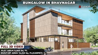 5300 sq ft Bungalow Design in Bhavnagar by Prashant Parmar Architect  bungalowdesign architecture [upl. by Lraep]