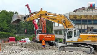 BIG LIEBHERR R 964C Demolition Site  Abbruch Wüstenrot Kornwestheim 07062018 1 [upl. by Hsakiv]