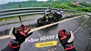 Indepth Detailed Ride Review of Bajaj Pulsar NS400z  Is it Worth Buying Over Dominar 400 in 2024 [upl. by Hak]