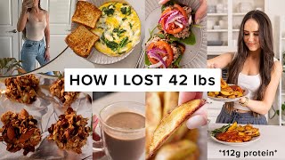 What I ate to lose 42 lbs  high protein meals  easy snacks 112g pt 3 [upl. by Nirred988]