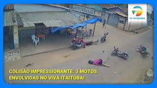 Acidente em Itaituba Colisão entre Três Motos no Viva Itaituba [upl. by Annohsak]